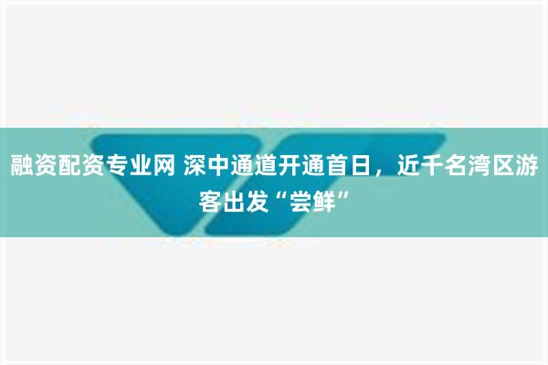 融资配资专业网 深中通道开通首日，近千名湾区游客出发“尝鲜”