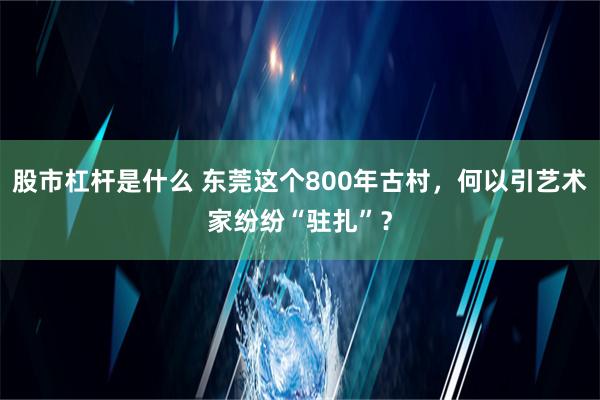 股市杠杆是什么 东莞这个800年古村，何以引艺术家纷纷“驻扎”？