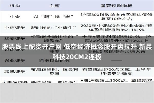 股票线上配资开户网 低空经济概念股开盘拉升 新晨科技20CM2连板