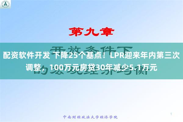 配资软件开发 下降25个基点！LPR迎来年内第三次调整，100万元房贷30年减少5.1万元